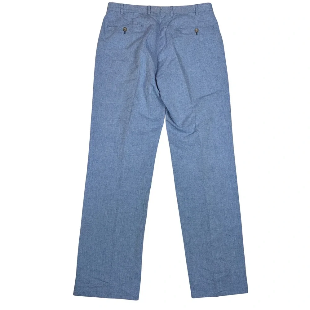 J. Hilburn Mens Light Blue Linen Cotton Blend Tailored Dress Pants Size 33x32